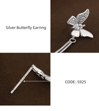 Sterling Silver Asymmetric Butterfly Earrings