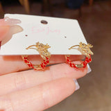 14K Gold-Plated 2024 Dragon Year Dragon Earrings