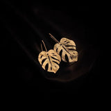 14K Gold-Plated And Sterling Silver Leaf Earrings