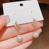 14K Gold-Plated Angel Wing Pearl Earrings