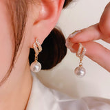 14K Gold-Plated Angel Wing Pearl Earrings