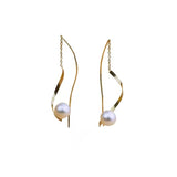 14K Gold-Plated Artificial Pearl Threader Earrings