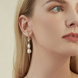 14K Gold-Plated Baroque Pearl Earrings