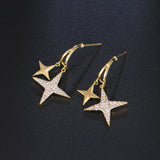 14K Gold-Plated Bling Star Earrings