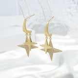 14K Gold-Plated Bling Star Earrings