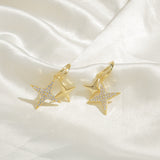 14K Gold-Plated Bling Star Earrings