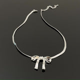 14K Gold-Plated Bow Snake Bone Chain Necklaces