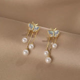 14K Gold-Plated Butterfly Tassel Earrings