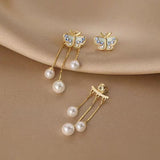 14K Gold-Plated Butterfly Tassel Earrings