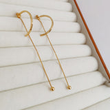 14K Gold-Plated C-Shaped Hollow Earrings