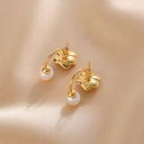 14K Gold-Plated Camellia Pearl Earrings