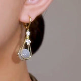 14K Gold-Plated Cat’s Eye Drop Earrings