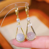 14K Gold-Plated Cat’s Eye Drop Earrings