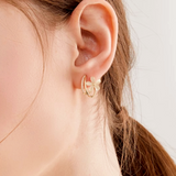 14K Gold-Plated Cat's Eye Flower Studs