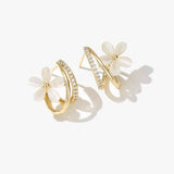 14K Gold-Plated Cat's Eye Flower Studs