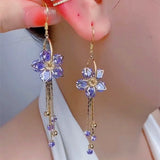 14K Gold-Plated Blossom Zircon Earrings