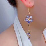 14K Gold-Plated Blossom Zircon Earrings