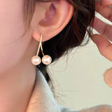 14K Gold-Plated Crossed Cherry Pearl Earrings