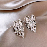 14K Gold-Plated Crystal Heart Earrings