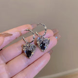 14K Gold-Plated Crystal Love Heart-Design Earrings