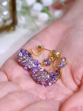 14K Gold-Plated Crystal Purple Bag Earrings