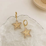 14K Gold-Plated Crystal Star Earrings