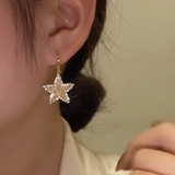 14K Gold-Plated Crystal Star Earrings