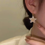 14K Gold-Plated Crystal Star Earrings