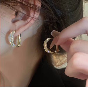 14K Gold-Plated D-shaped Earrings