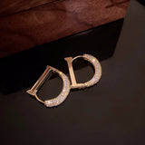 14K Gold-Plated D-shaped Earrings