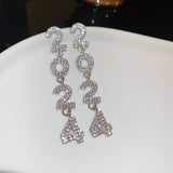 14K Gold-Plated Diamond 2024 Pearl Earrings