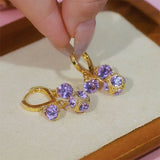 14K Gold-Plated Diamond Ball Earrings