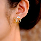 14K Gold-Plated Diamond Fresh flower Studs