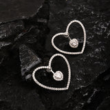 14K Gold-Plated Diamond Heart Earrings