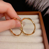 14K Gold-Plated Diamond Hoop Earrings