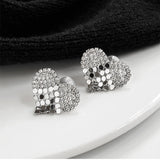 14K Gold-Plated Diamond Love Heart Clip Earrings