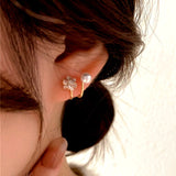 14K Gold-Plated Diamond Snowflake Pearl Studs