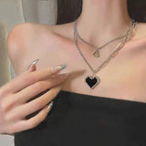 14K Gold-Plated Double-Layer Heart-Design Necklaces