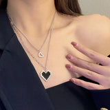 14K Gold-Plated Double-Layer Heart-Design Necklaces