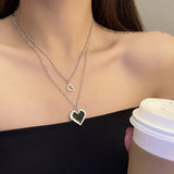 14K Gold-Plated Double-Layer Heart-Design Necklaces