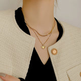 14K Gold Plated Double-Layer Heart Necklaces