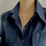 14K Gold Plated Double-Layer Heart Necklaces