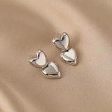 14K Gold-Plated Double Heart Earrings