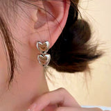 14K Gold-Plated Double Heart Earrings