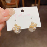 14K Gold-Plated Flower Pearl Stud Earrings