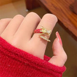 14K Gold-Plated Dragon Rings