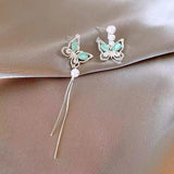 14K Gold-Plated Elegant Asymmetric Butterfly Earrings