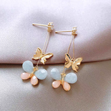 14K Gold-Plated Elegant Butterfly Earrings