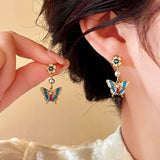 14K Gold-Plated Elegant Butterfly Pearl Earrings