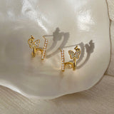 14K Gold-Plated Elegant Butterfly Stud Earrings